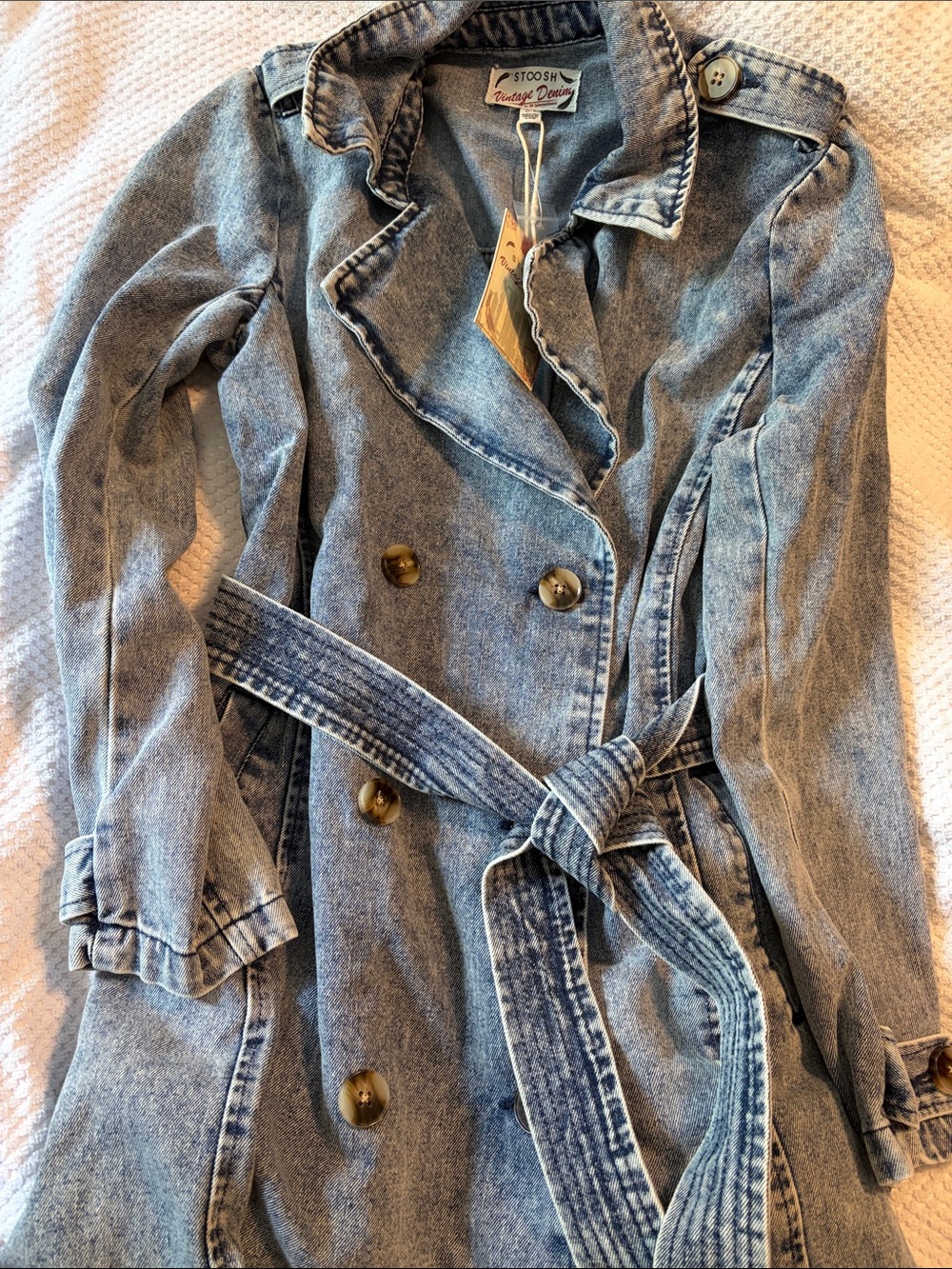 Denim Trench Dress - Light Blue